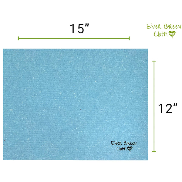 Ever Green Cloth, Extra Large Swedish Dishcloth Light Blue Color