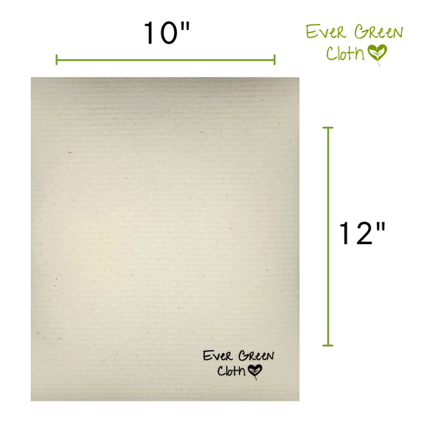 Ever Green Cloth, Large Swedish Dishcloth White Color