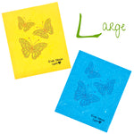 Large Butterflies Yellow & Blue - Sponge Cloth (Pack of 2 cloths)