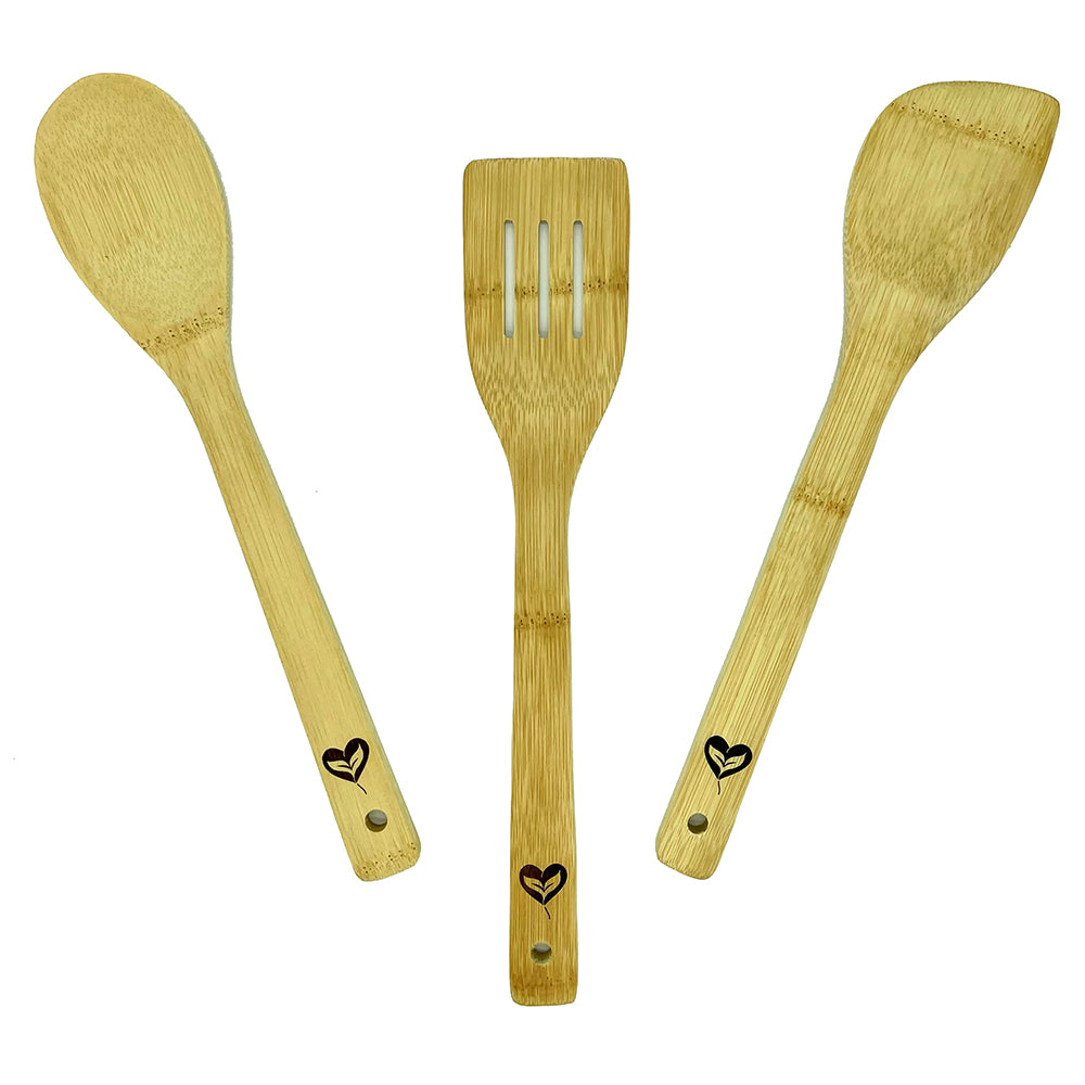 Ever Green Cloth  Bamboo Kitchen Cooking Utensils - Set of 3