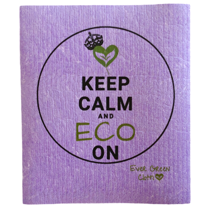 Swedish Dishcloth - Keep Calm and Eco On Ever Green Sponge Cloth