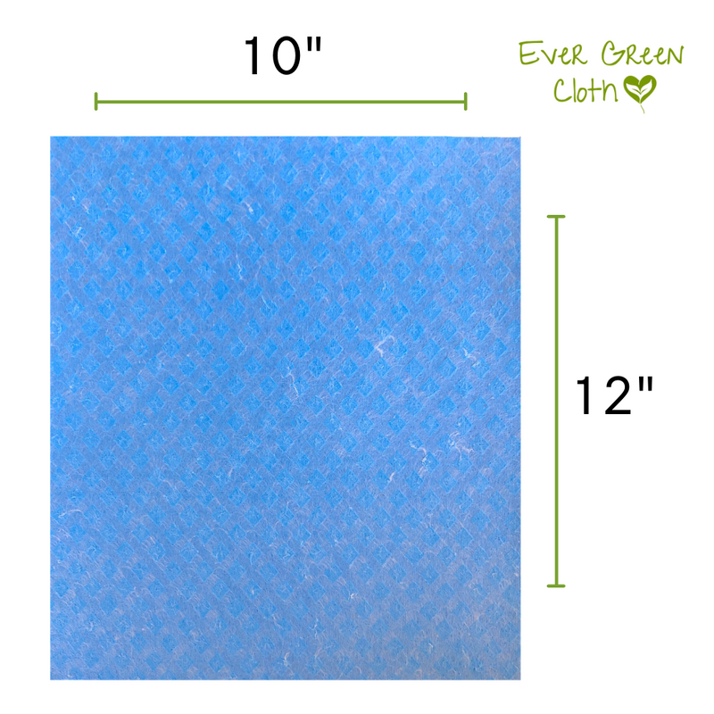 Ever Green Cloth - Blue Large Sponge Cloth Measurements